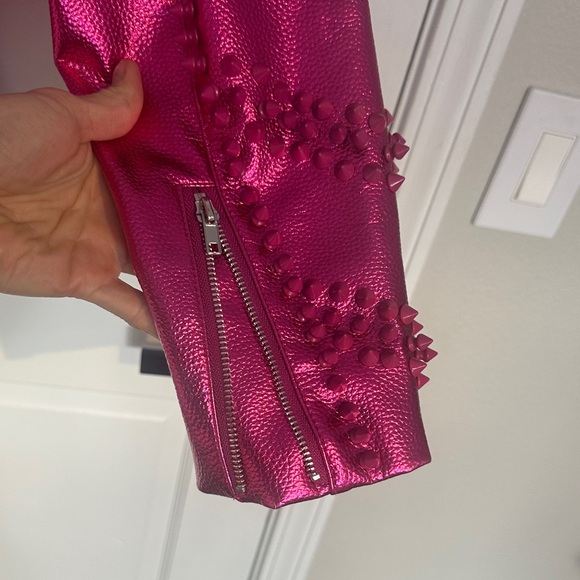 Azalea Wang Studded Pink Leather Jacket - Picture 8 of 9